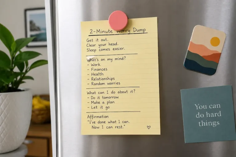 How I Use a 2-Minute “Worry Dump” Before Bed to Sleep Better